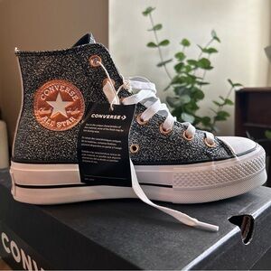 Converse glitter metallic platform sneakers Sz 7.5